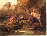 William Bell Scott Ariel and Caliban by William Bell Scott oil painting
